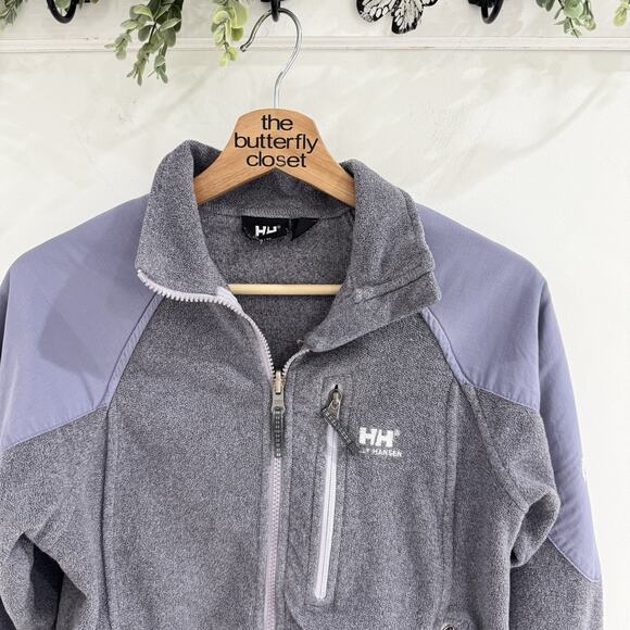 Women’s Helly Hansen Full Zip Fleece Jacket Small Purple/gray O14 - Picture 2 of 4